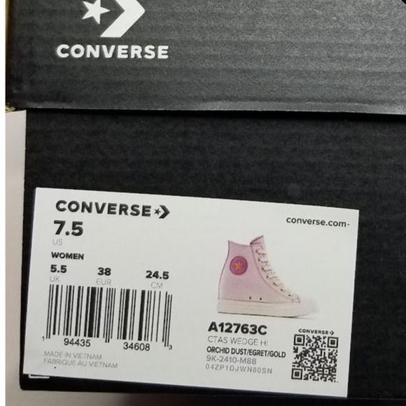 Converse Women's CTAS Wedge Platform Golden Hits Size 7.5 Orchid A12763C  NWT - Picture 9 of 9